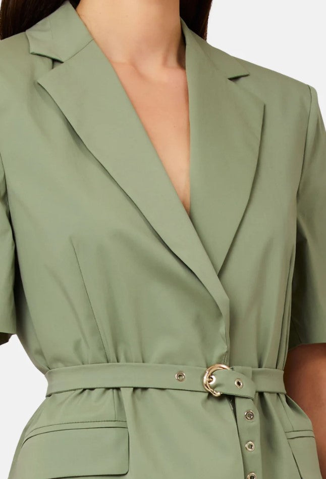 Short Sleeves Removable Belted Front Jacket