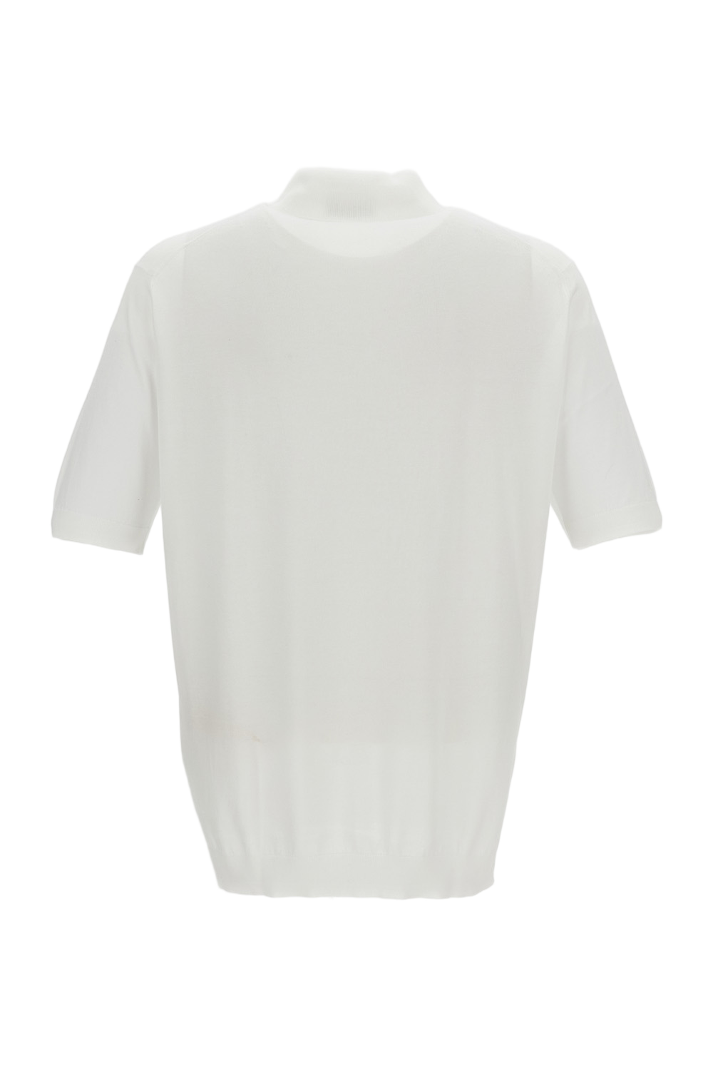 White Relaxed Fit Cotton Polo T-Shirt