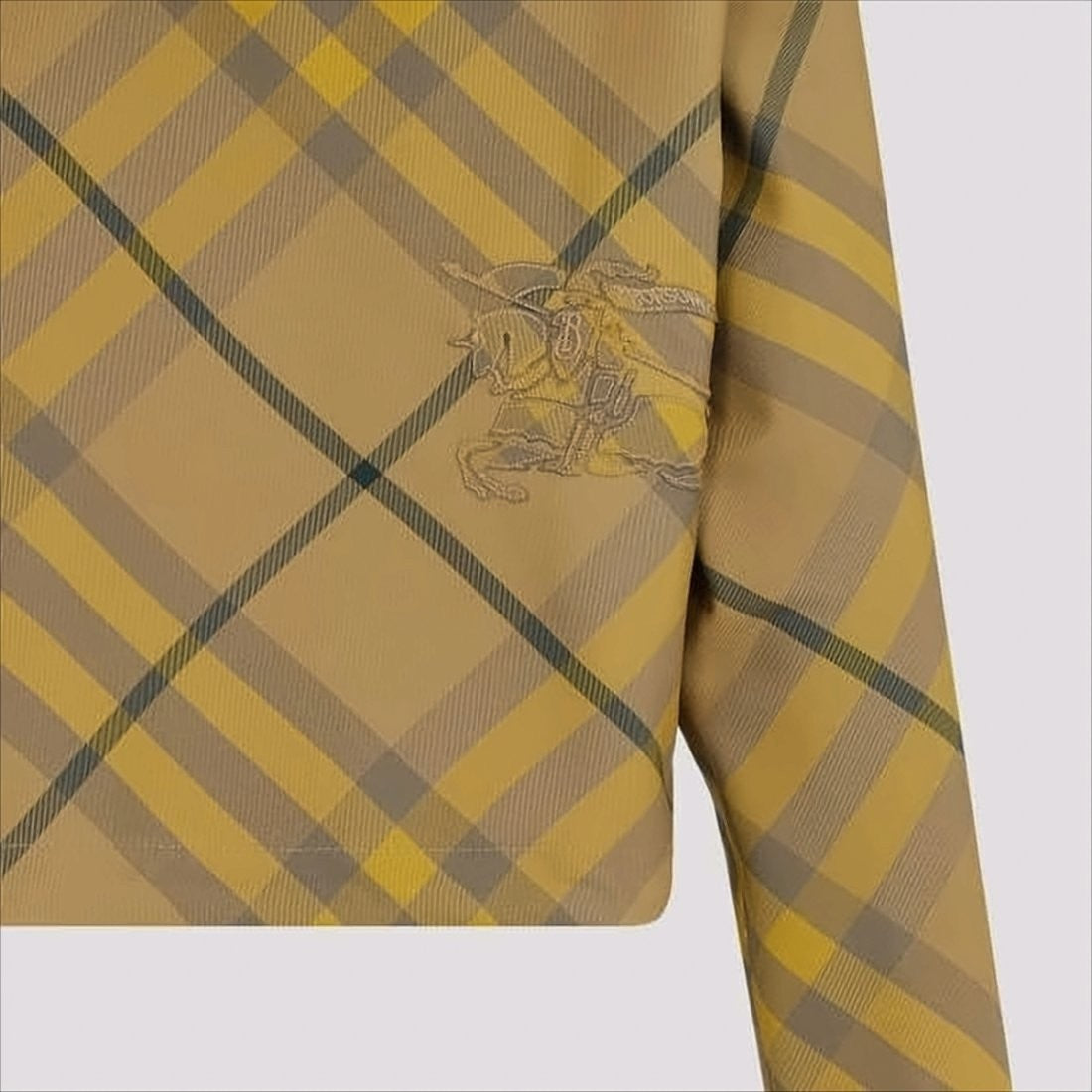 Cropped Plaid Jacket With Hood And Zipper Closure