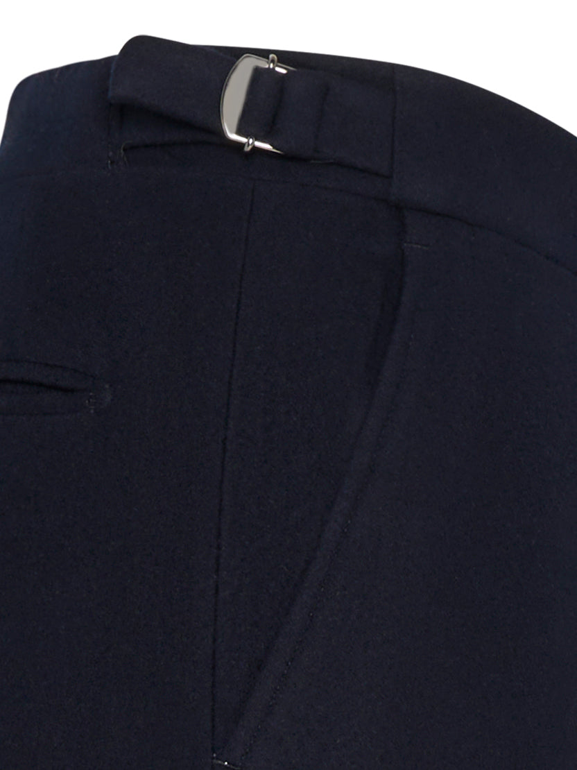 Tailored Trousers With Double Waistband In Wool