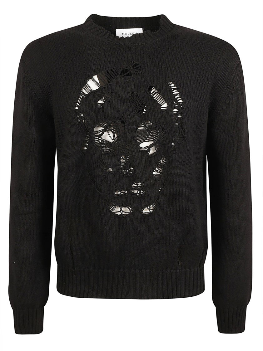 Distressed Black Sweater