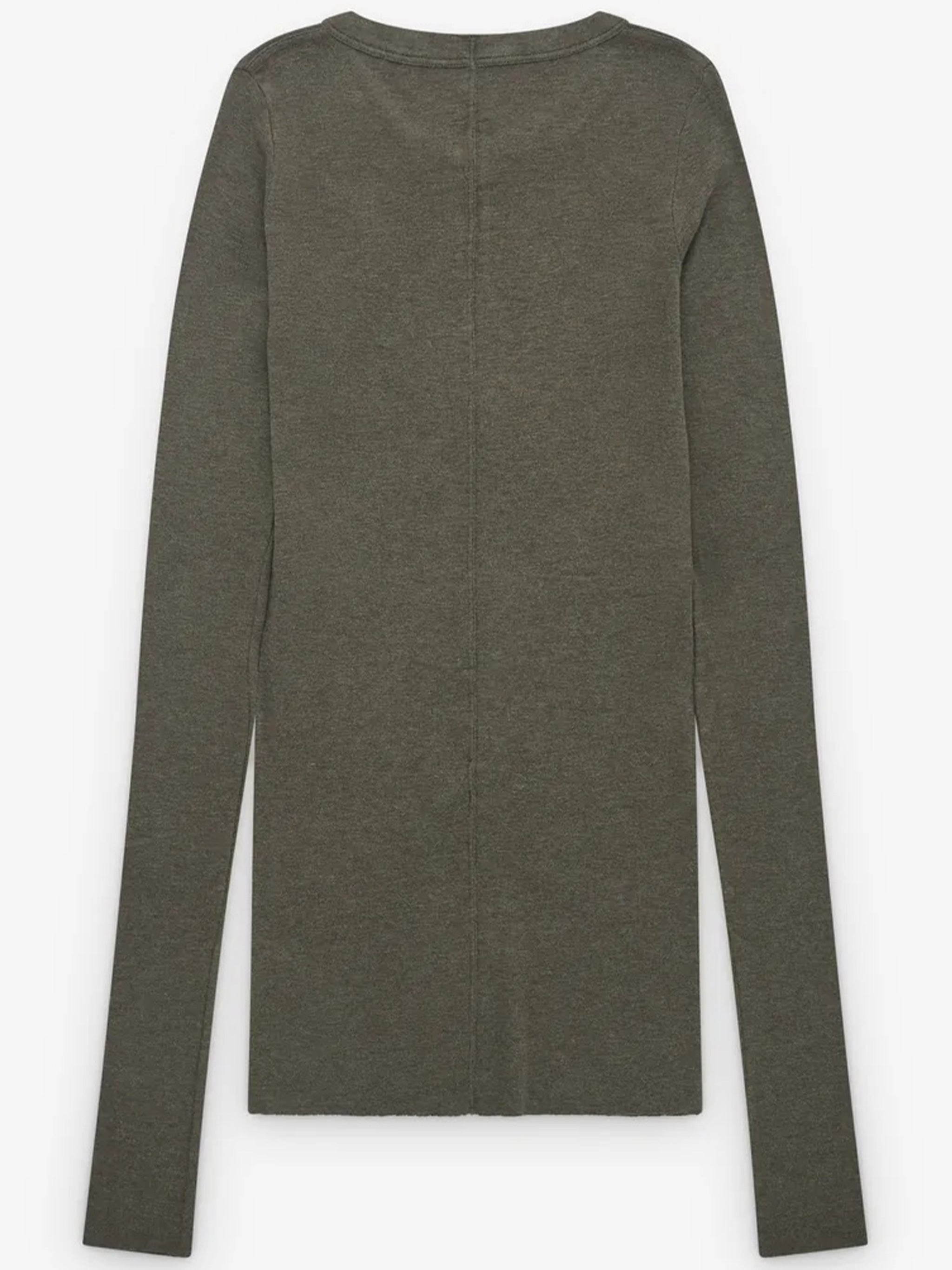Green Ls T-Shirt Round-Neck Top
