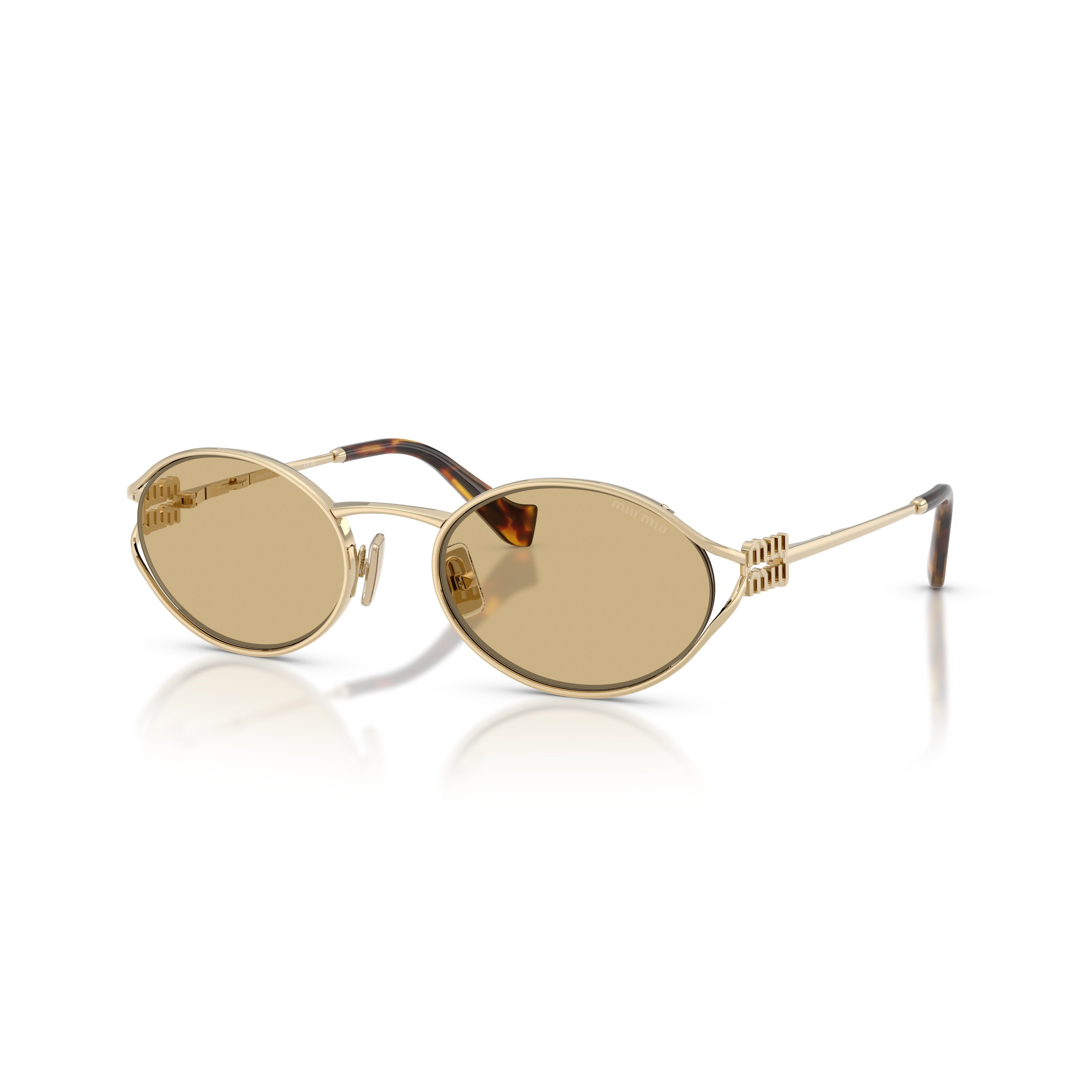 0mu 52ys Oval Brown-Tinted Sunglasses