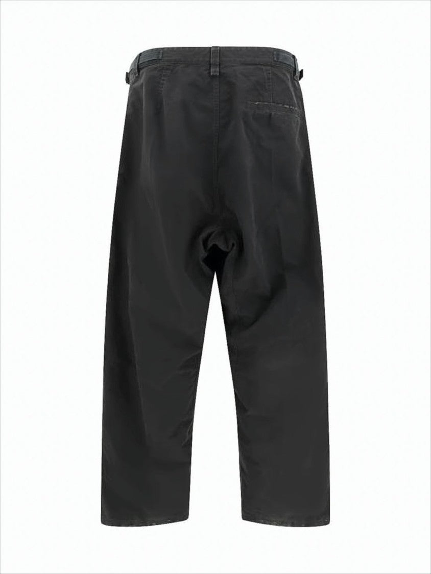 Relaxed Fit Black Straight Pants