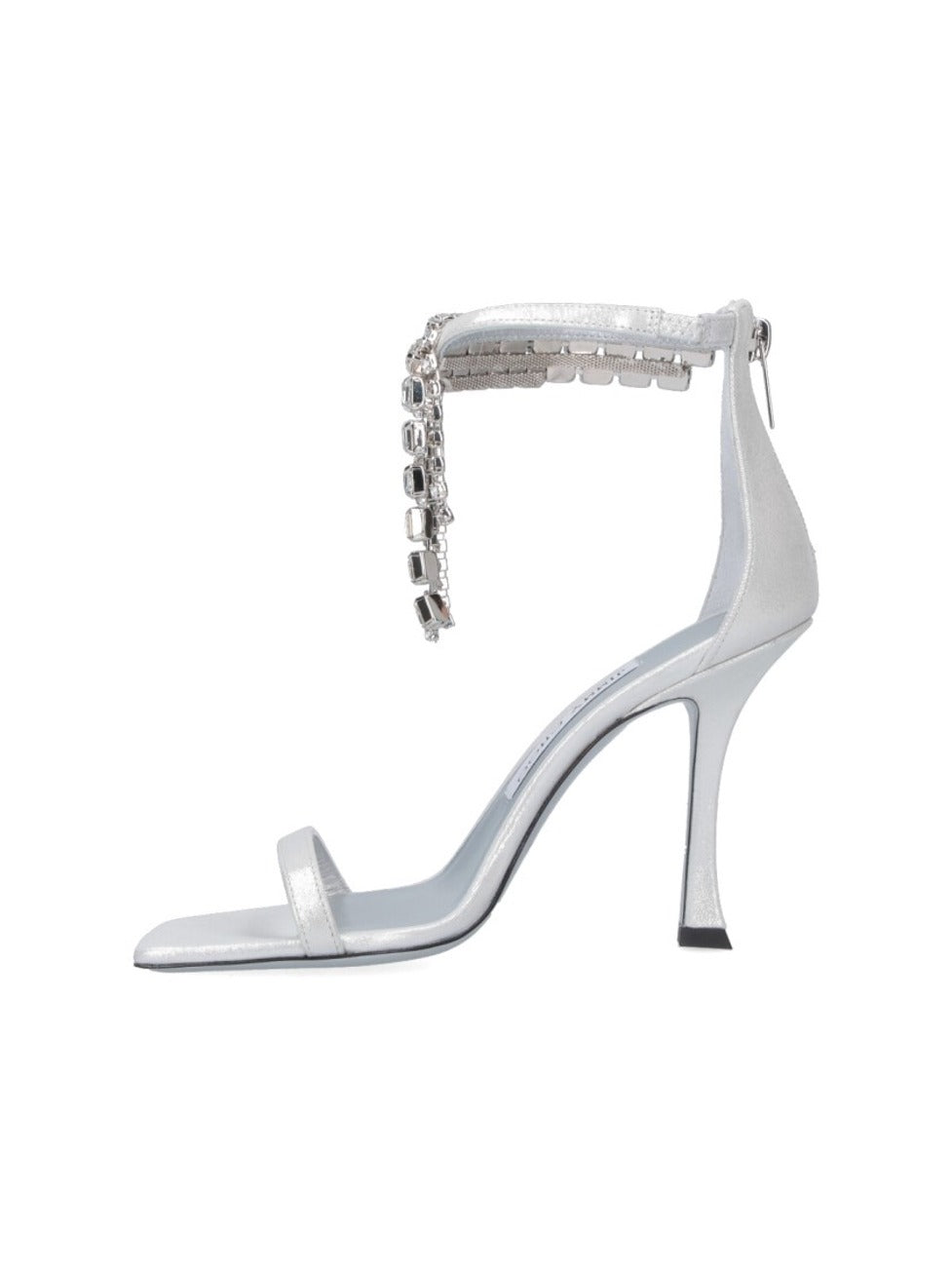 "Verity 100" Rhinestone Slingback Sandals Silver