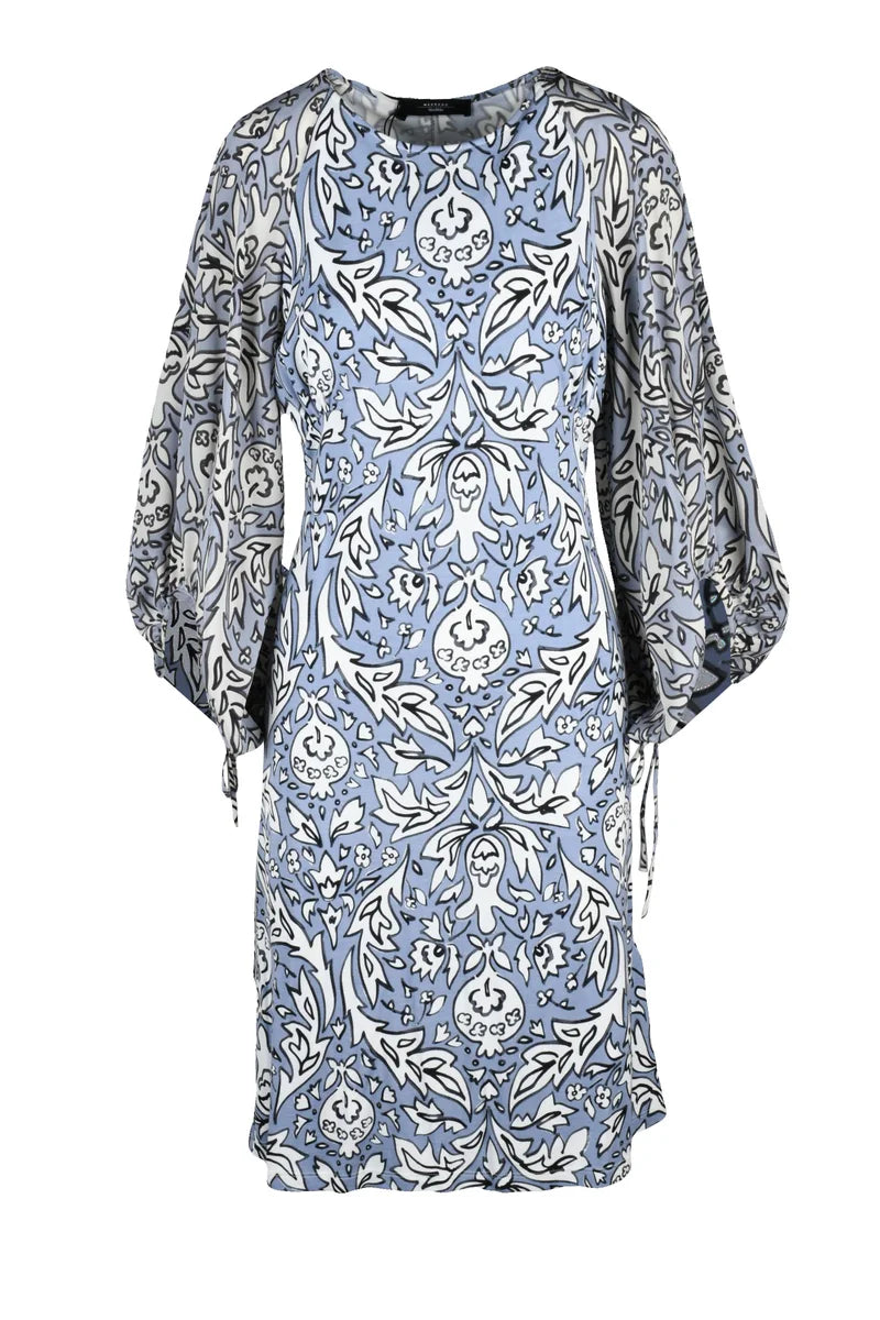 Orata Midi Dress - White/Avio