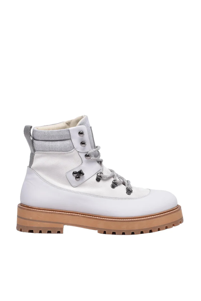 Lace-up Boots - White