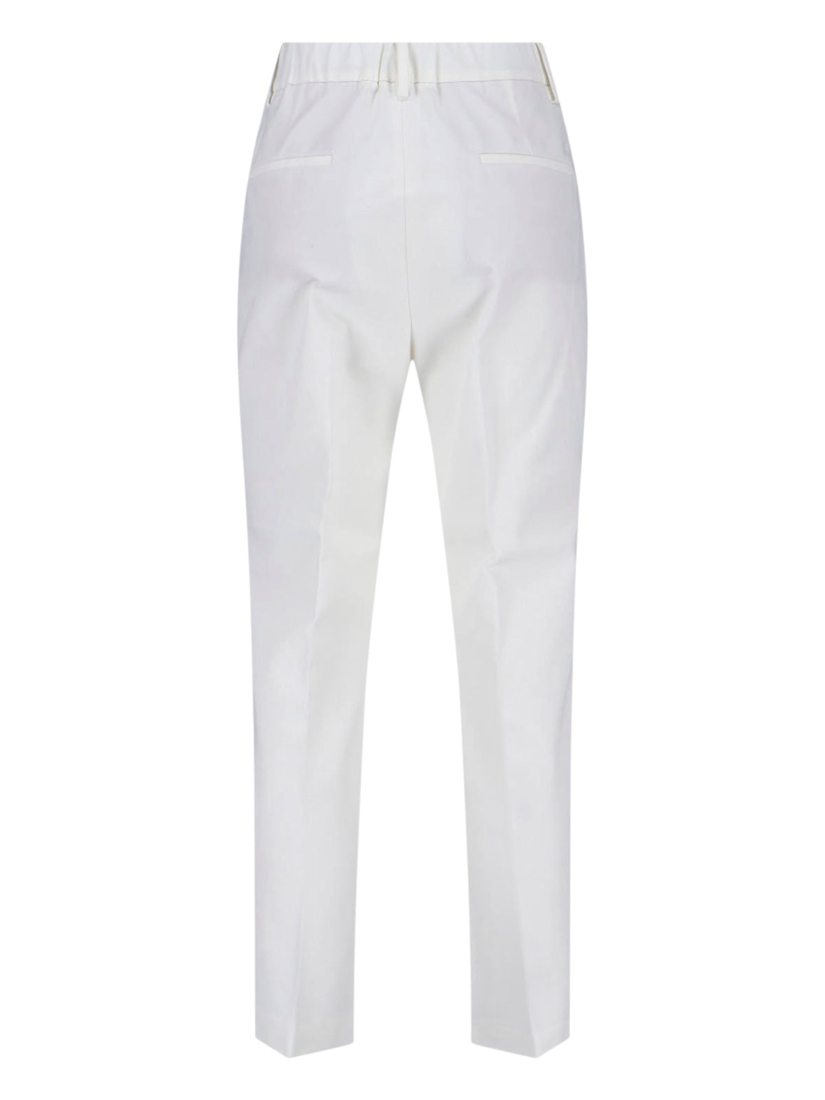 White Straight Leg Cotton Pants