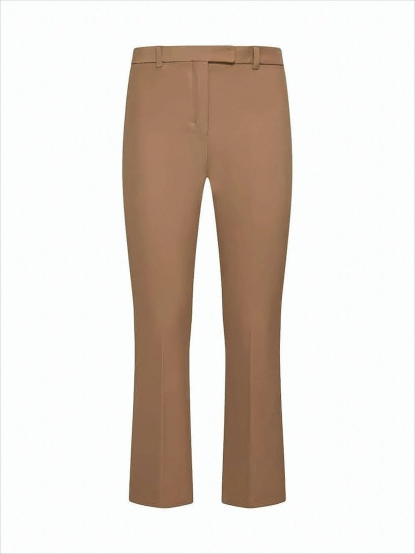 Tailored Brown Straight-Leg Pants