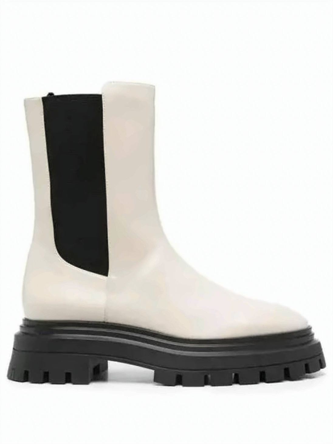 Mid-Calf Boot with Contrasting Side Panel