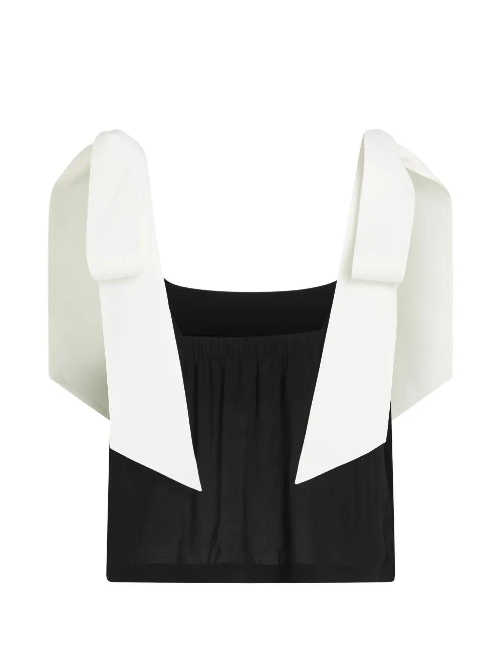 Cropped Black Top with Square Neckline