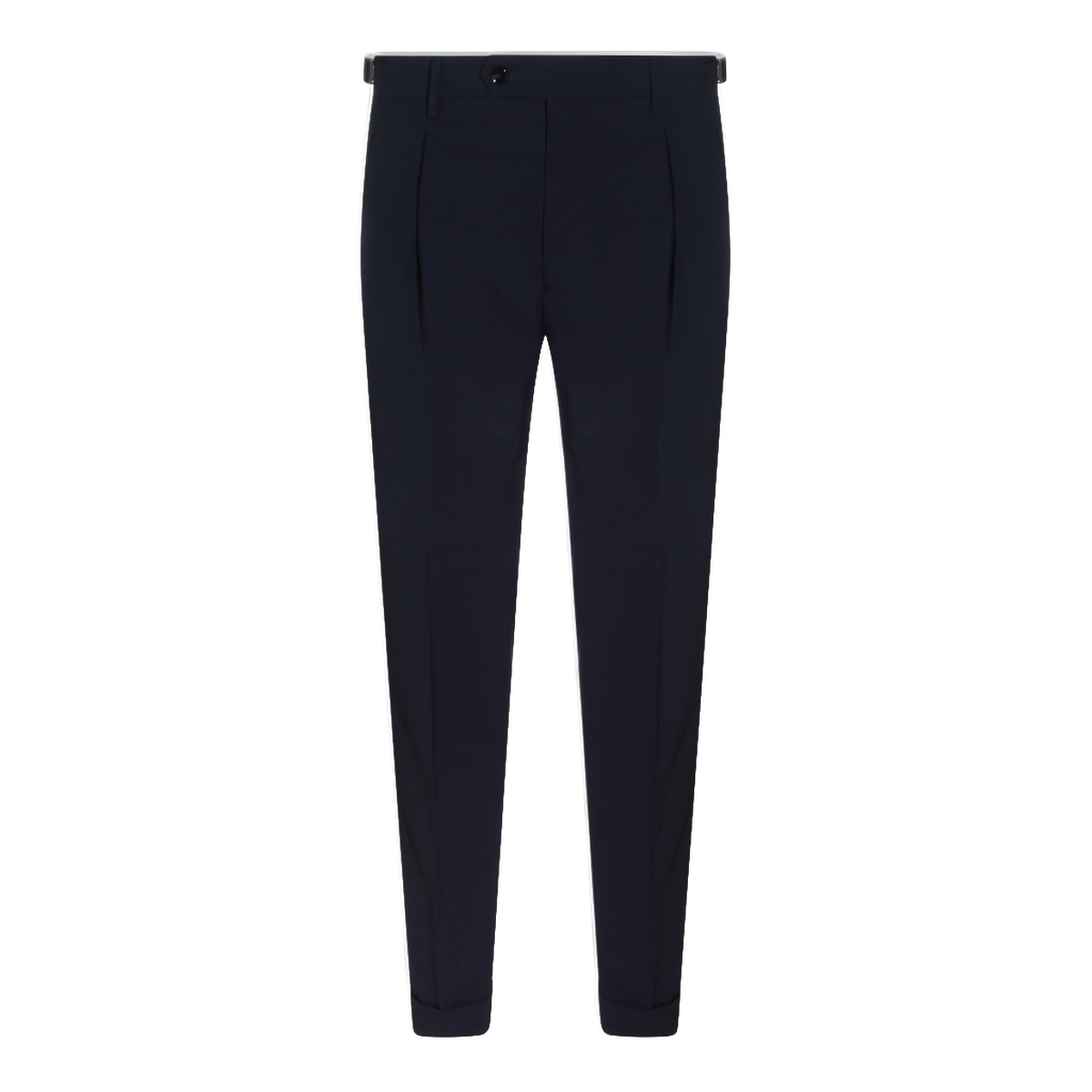 Tailored Blue Trousers with Clean Front Pleat