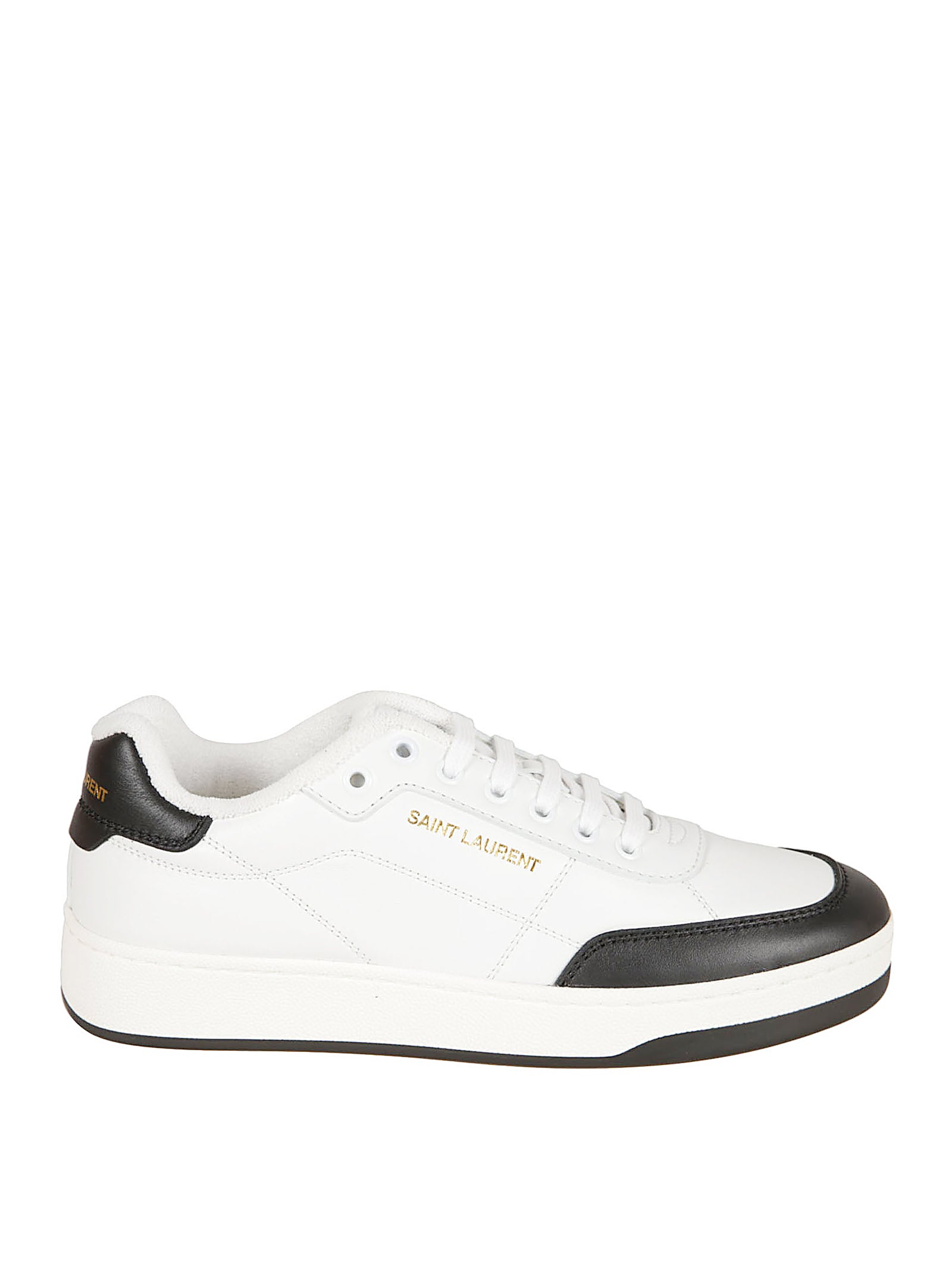 Low-Top Lace-Up Sneakers With Gold Signature Detailing