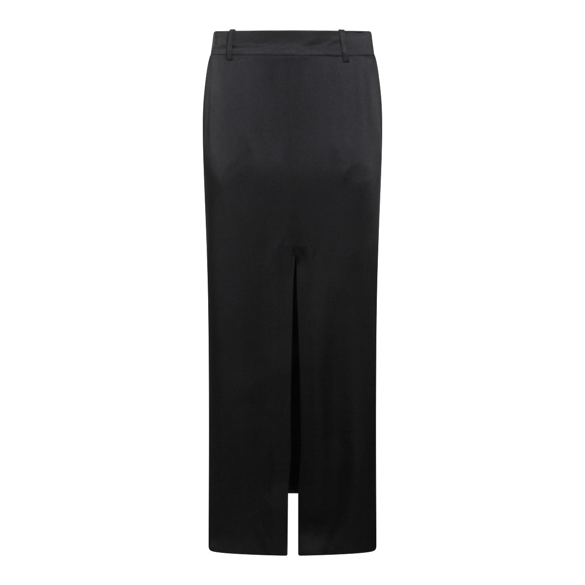 Long Black Skirt with Front Slit