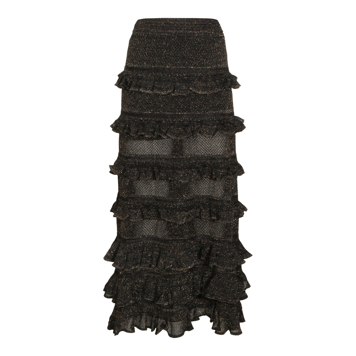 Metallic Black Cotton Skirt