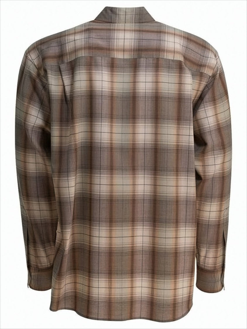 Plaid Wool Long-Sleeve Shirt