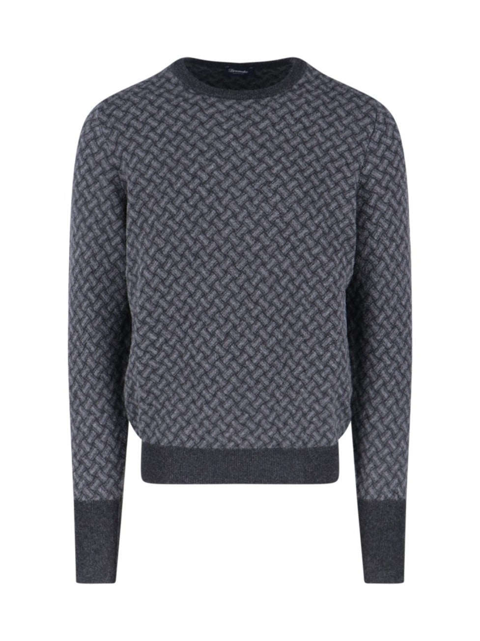 Jacquard Cashmere Sweater – Grey