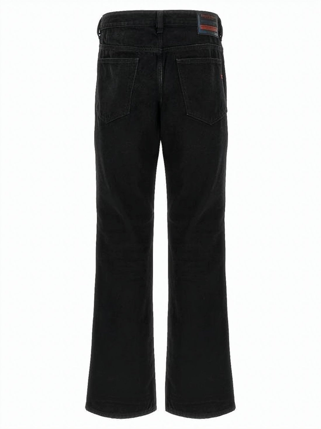 Flared Black Denim Pants with Five-Pocket Design