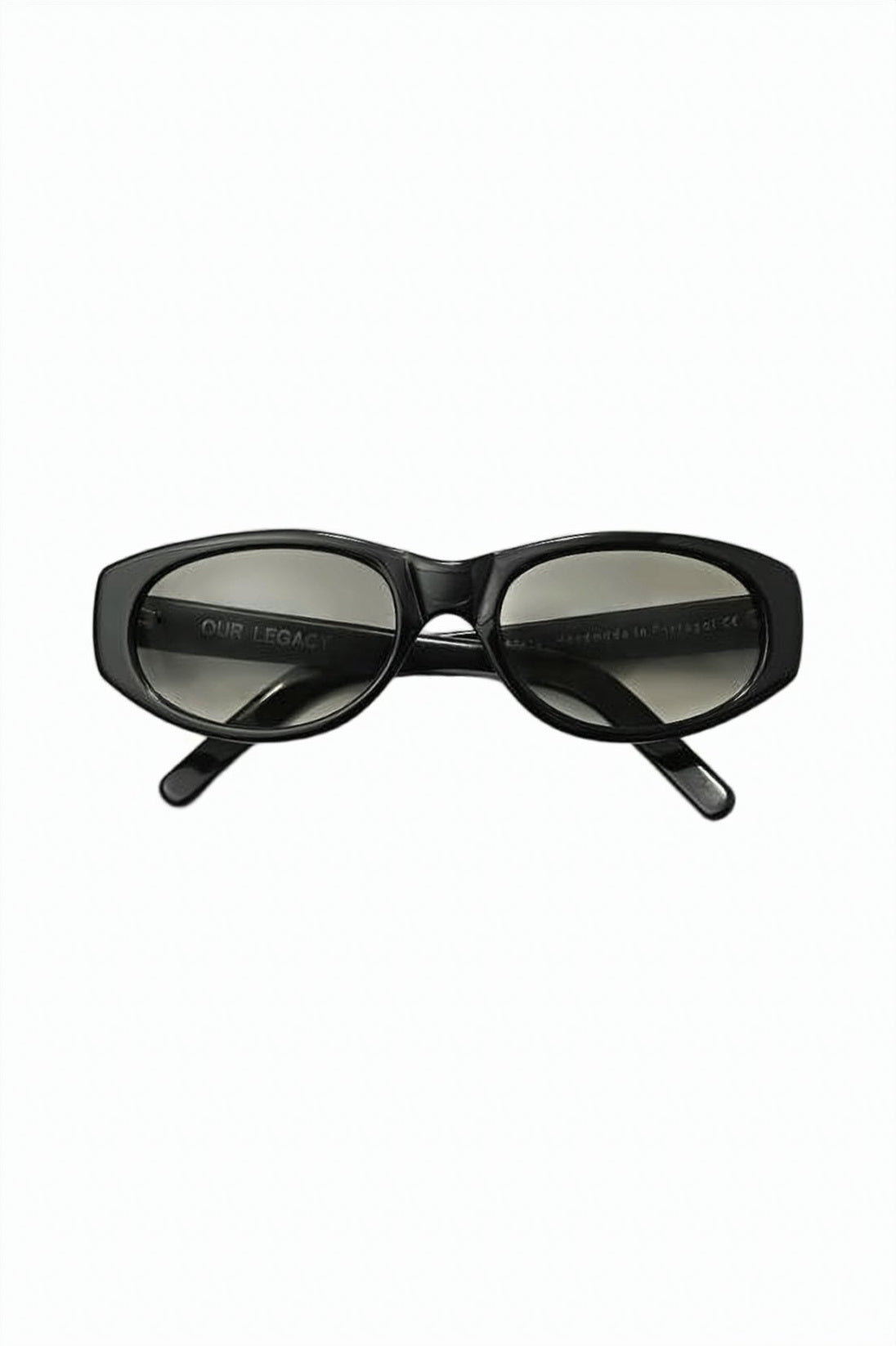 Narrow Oval Frame Sunglasses with Glossy Finish