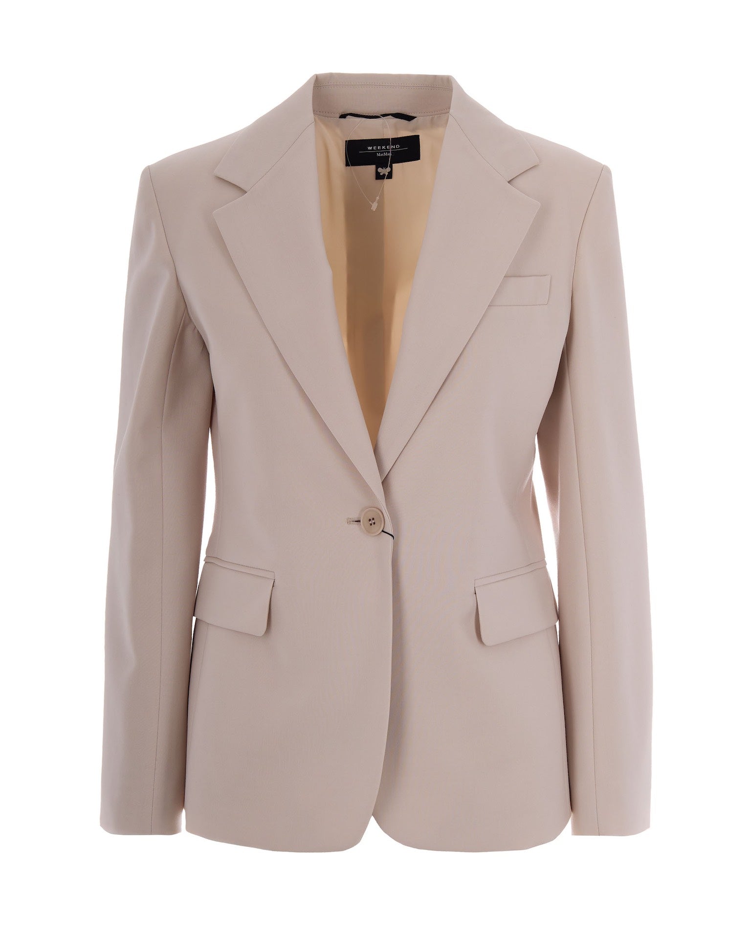Beige Single-Breasted Blazer