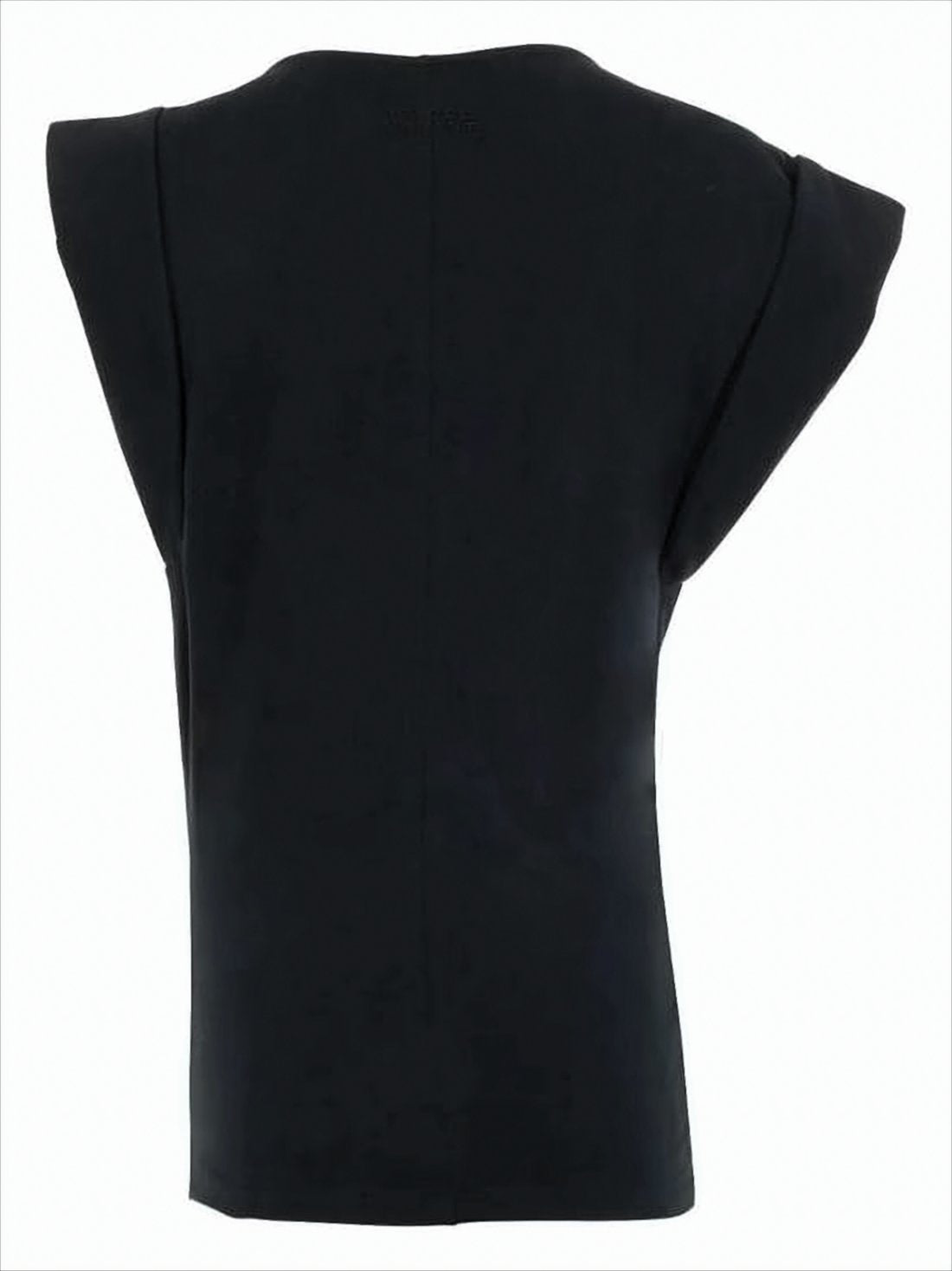 Wrap-Style Sleeveless Top with Fitted Waist