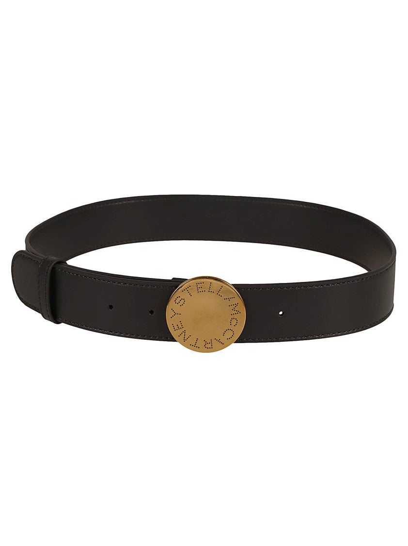 Black Belt With Round Metallic Buckle