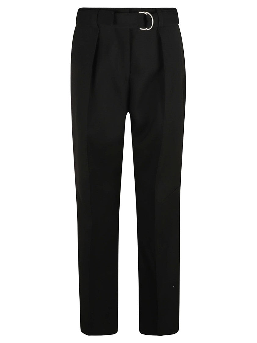High-Waisted Tailored Trousers With Belt Detail