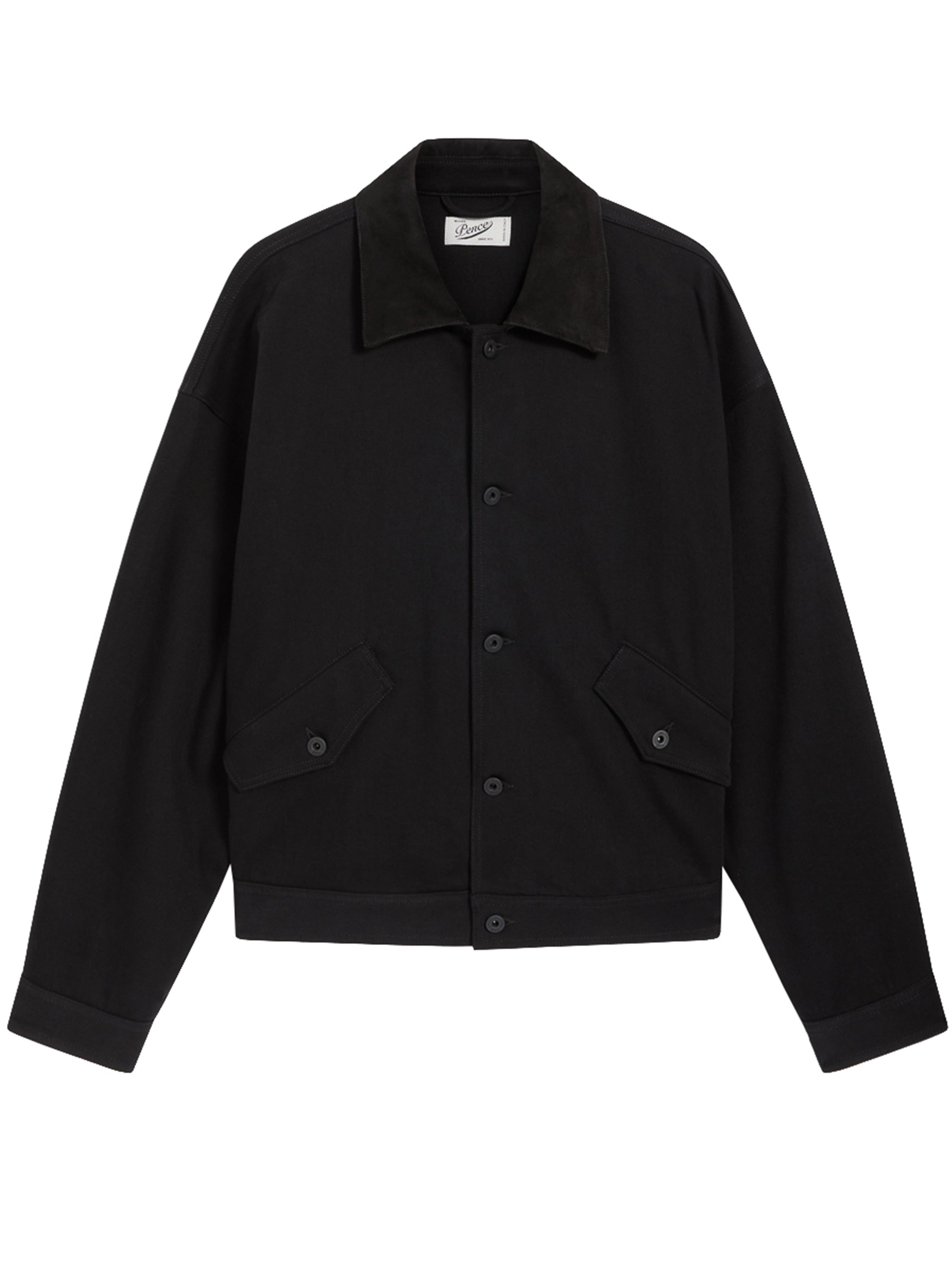 Black Luis Cropped Button Up Jacket