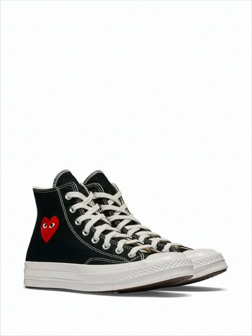 High-Top Sneakers with Canvas Upper