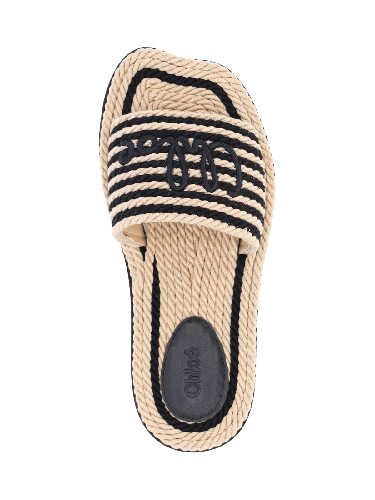 Black Twisted Cotton Rope Sandals