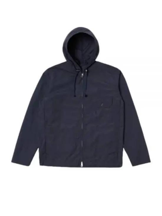 Hooded Minimalist Black Jacket with Zip Closure