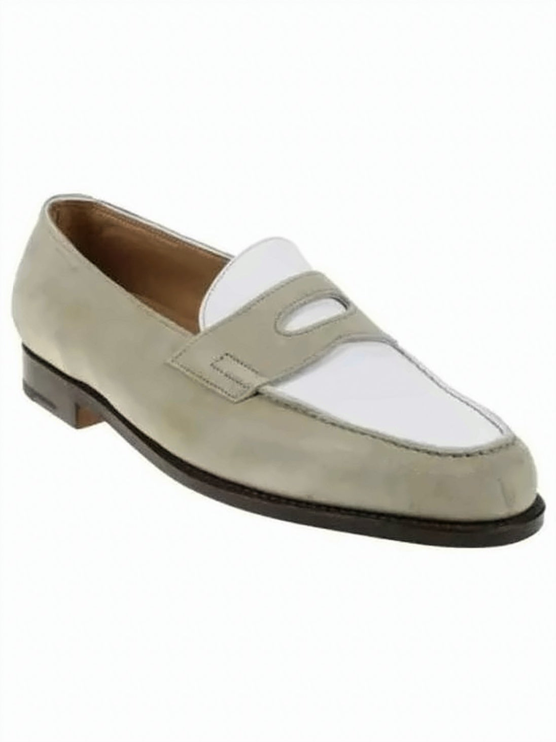 Suede Loafers with Leather Panel