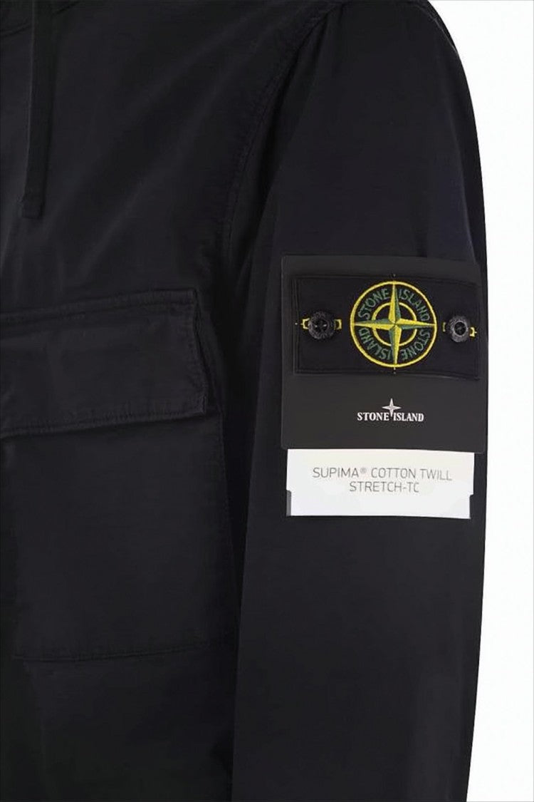 Black Leather Jacket with Distinctive Logo Patch
