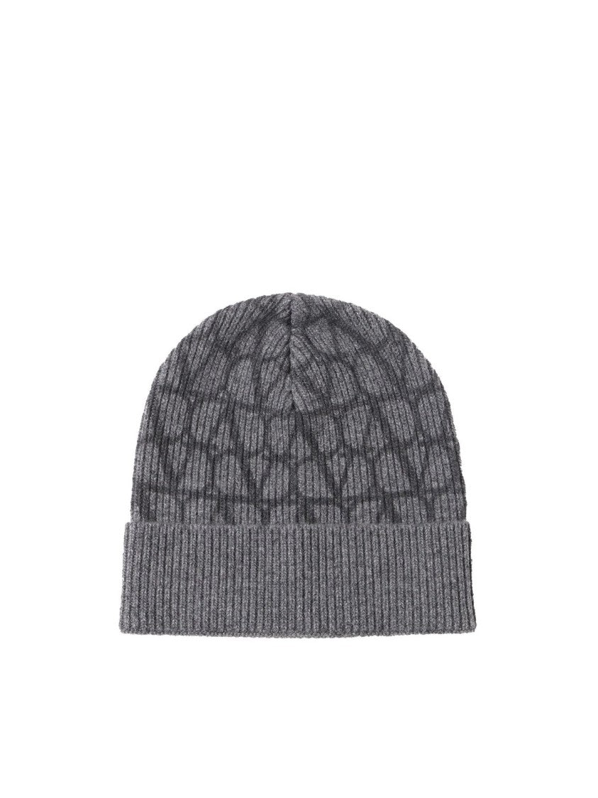 Textured Grey Wool Beanie