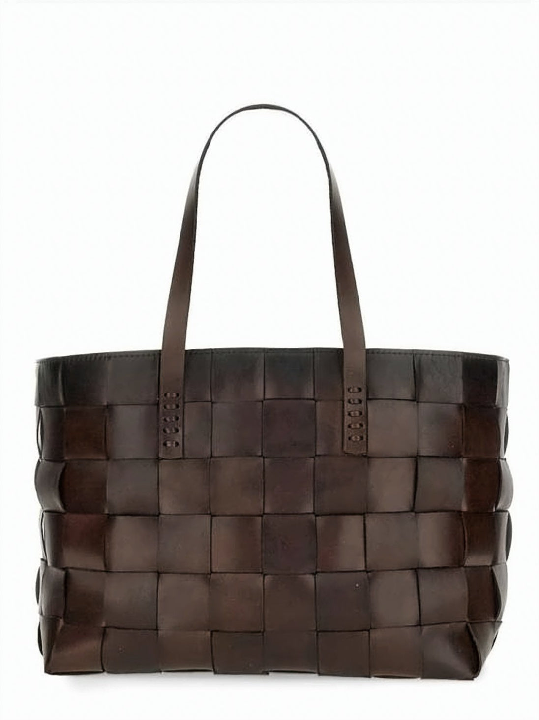 Textured Woven Leather Shoulder Bag