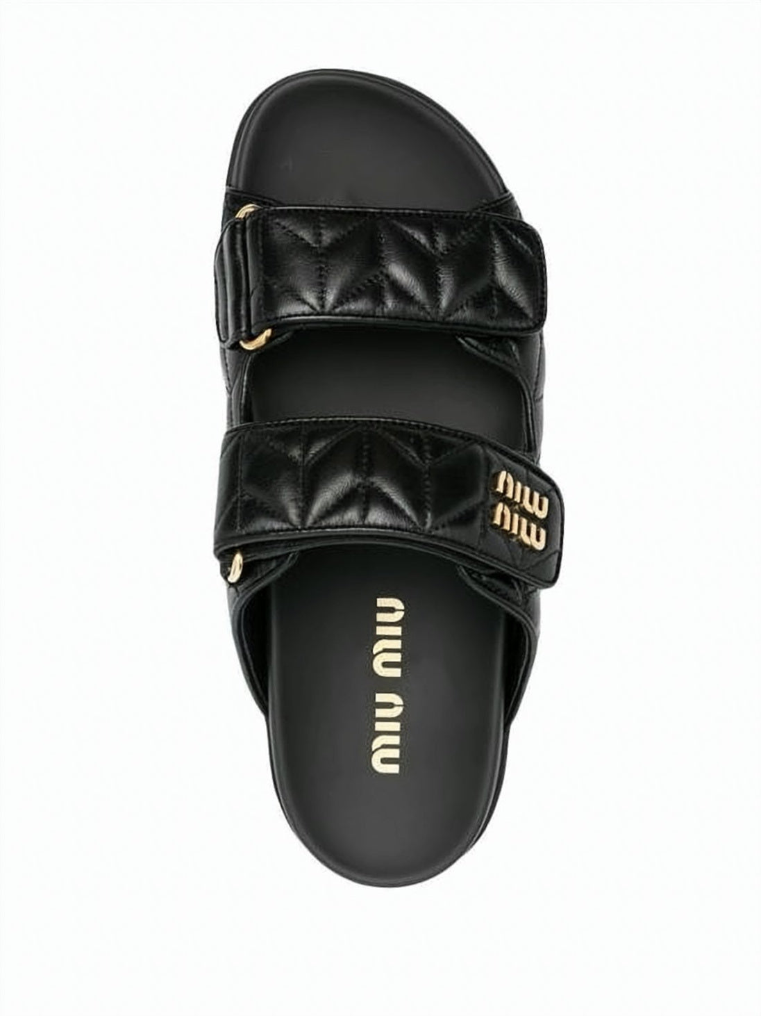 Quilted Calf Leather Sandals with Adjustable Straps