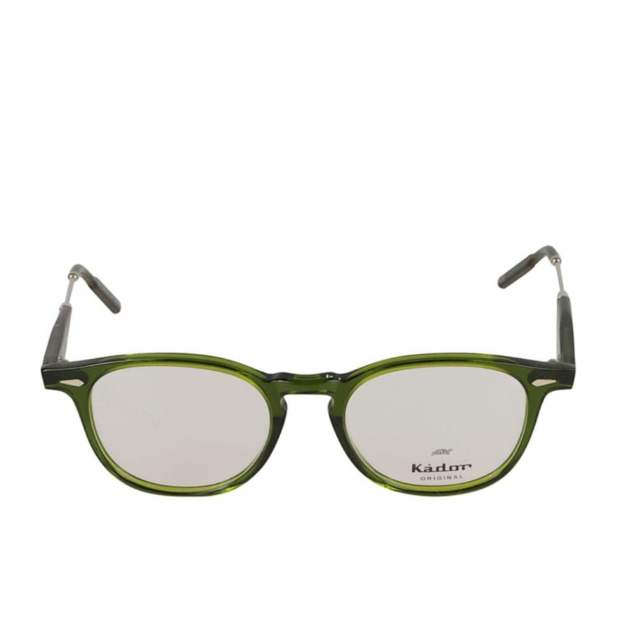 Buddy Translucent Olive Green Acetate Eyeglasses with Metallic Temples