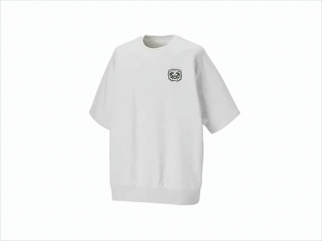 Oversized White Cotton T-Shirt with Ribbed Neckline