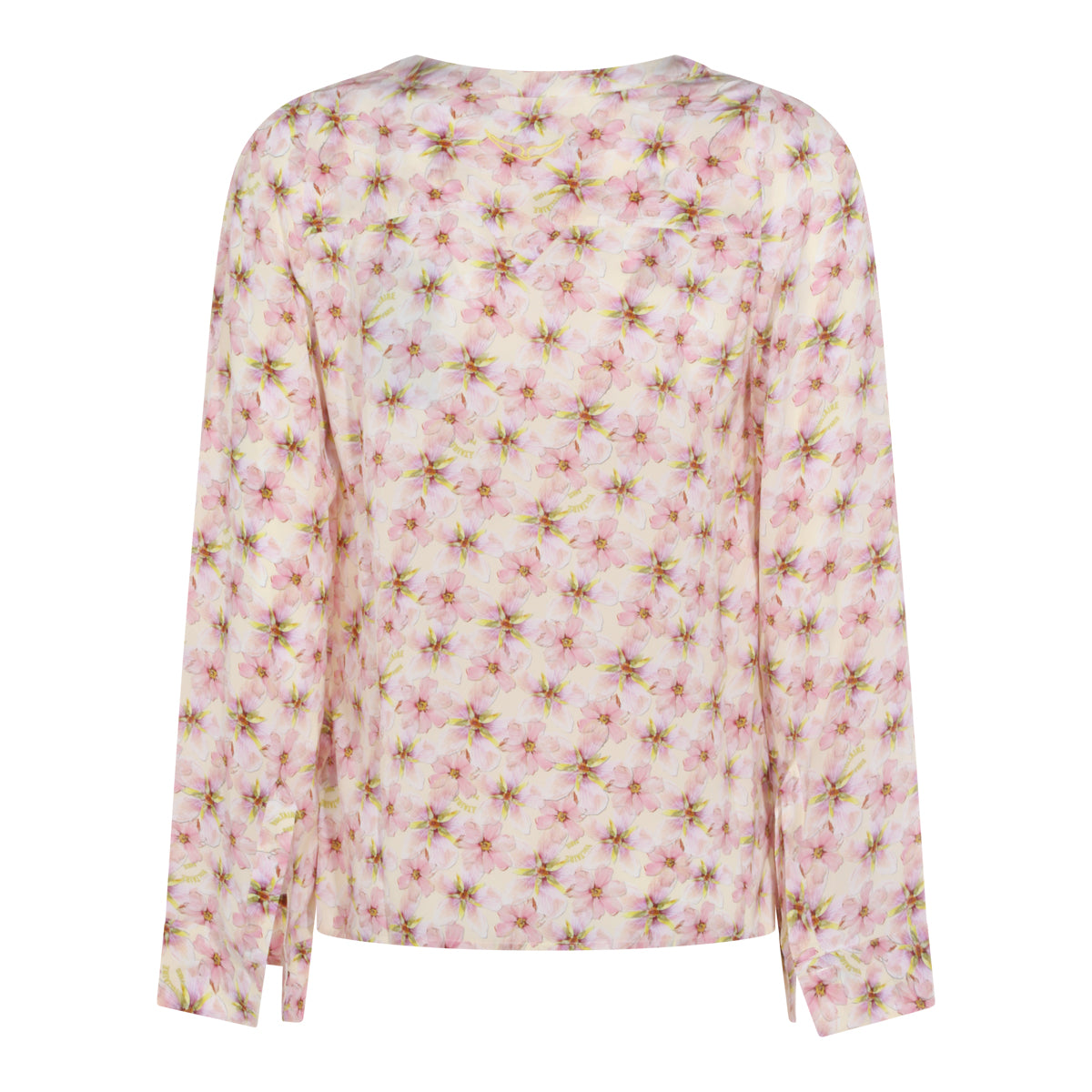 Floral-Patterned Long-Sleeved Viscose Top
