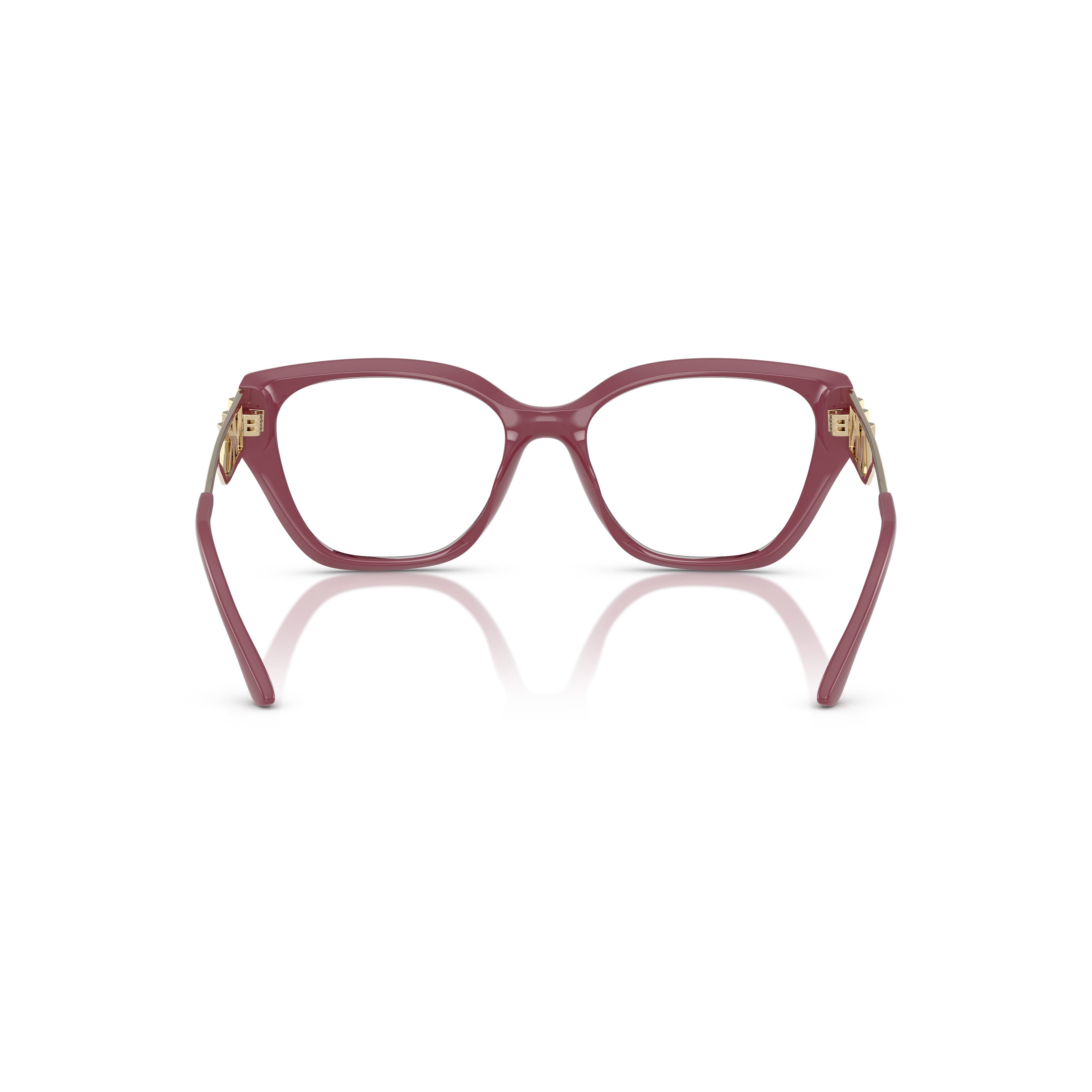 0mk4140u Bold Cat-Eye Eyeglasses with Gold Metal Temples