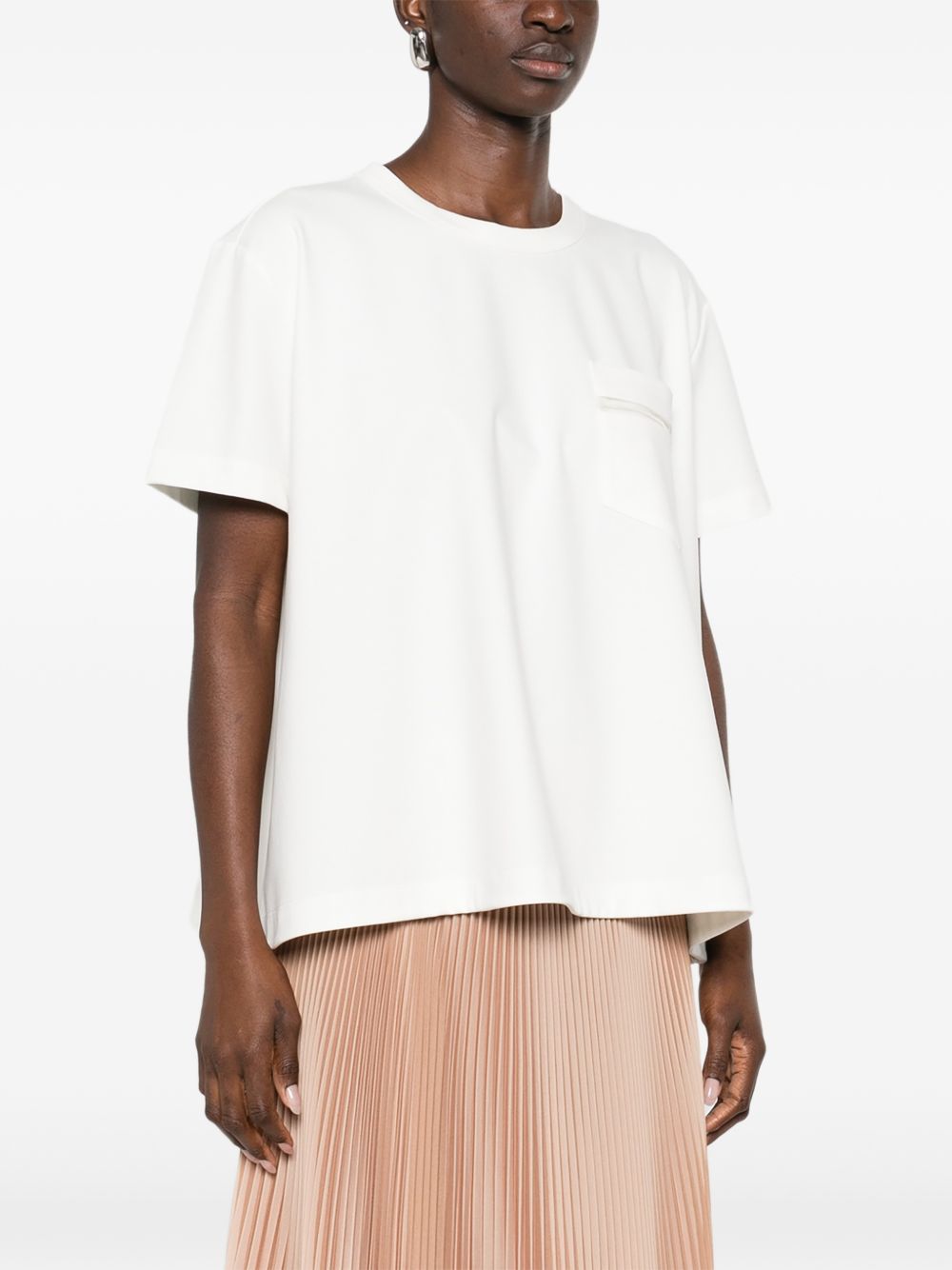 Boxy White Short-Sleeved Top