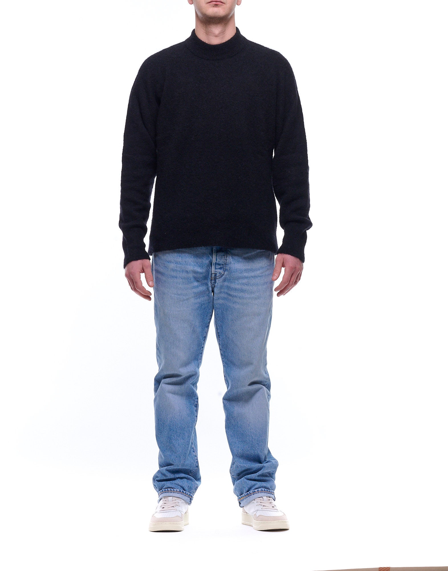 Black Brushed Crewneck Sweater