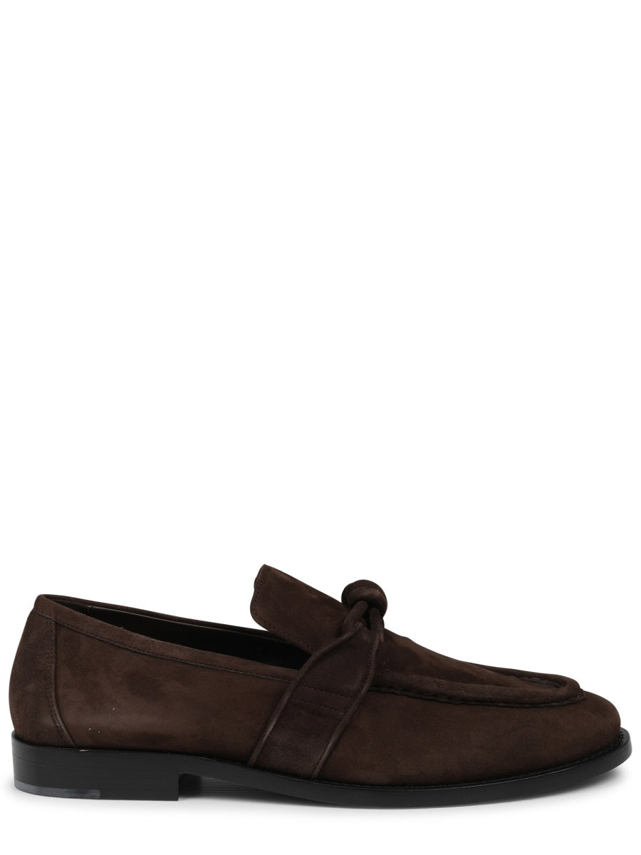Moccasin With Knotted Leather Detail And Smooth Sole