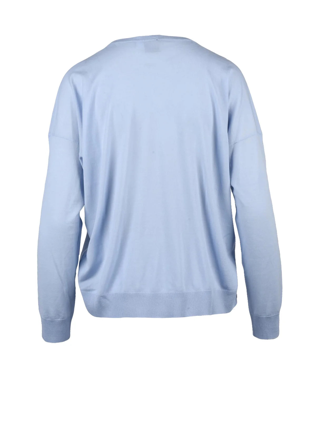 Sky Blue Women Wool V-Neck Pullover