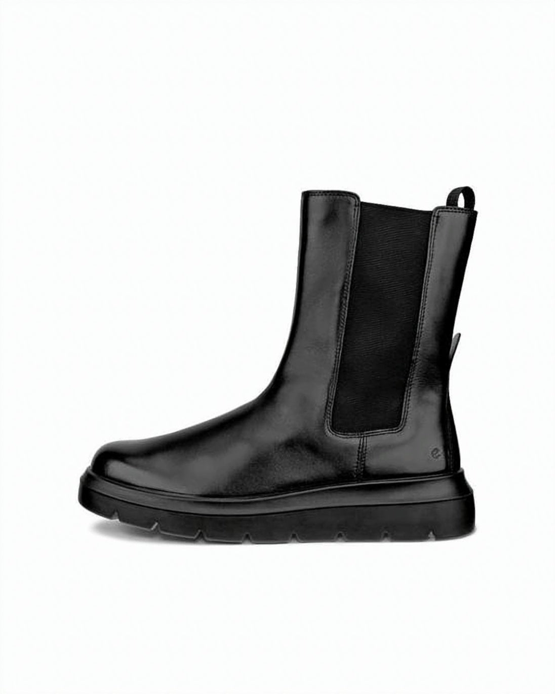 Minimalist Black Leather Boots with Rubber Sole