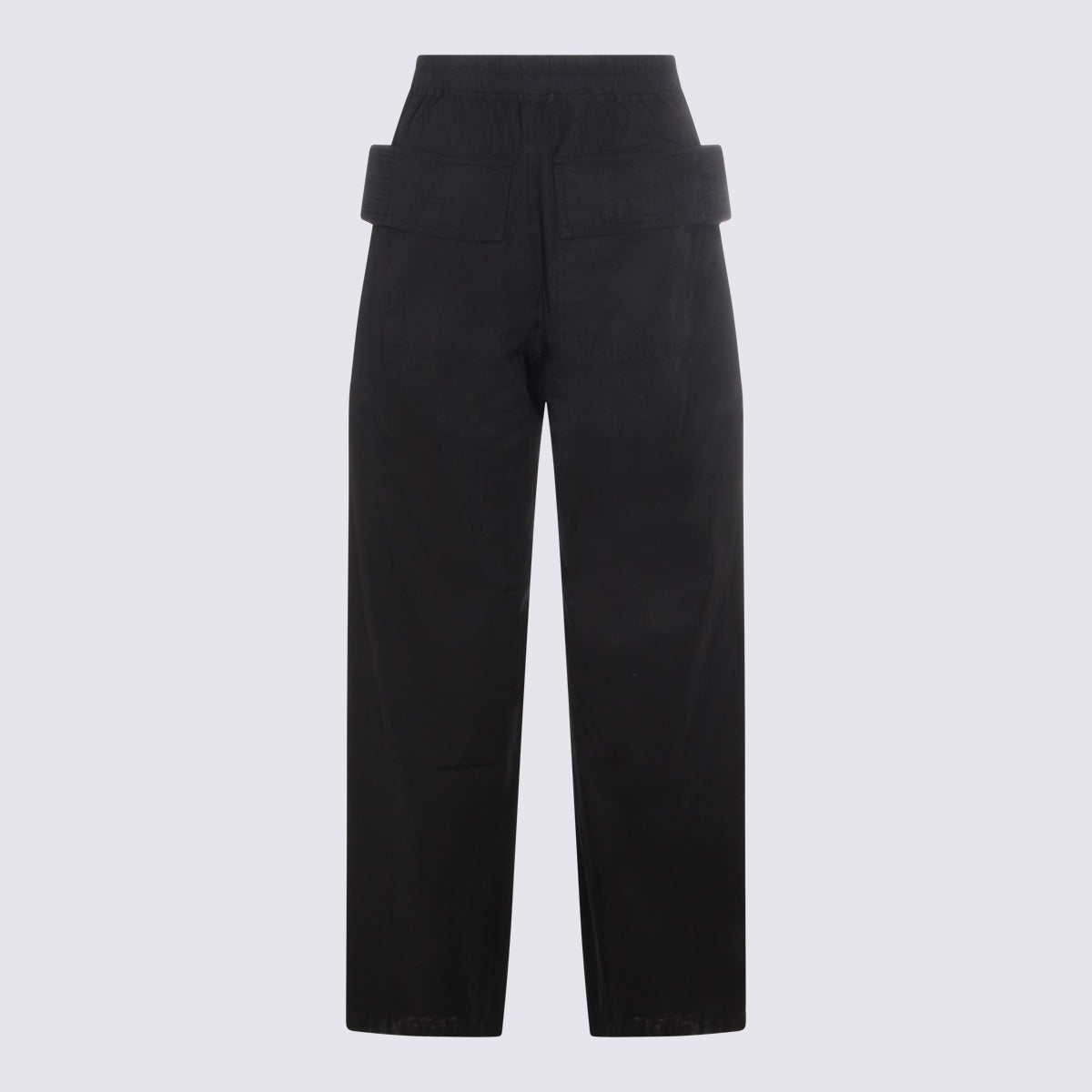 Black Cotton Creatch Wide Cargo Pants