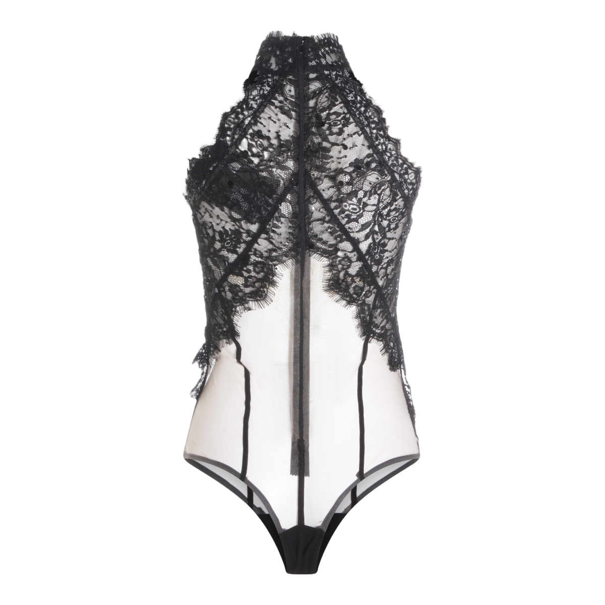 Sheer Bodysuit with Intricate Lace Detailing