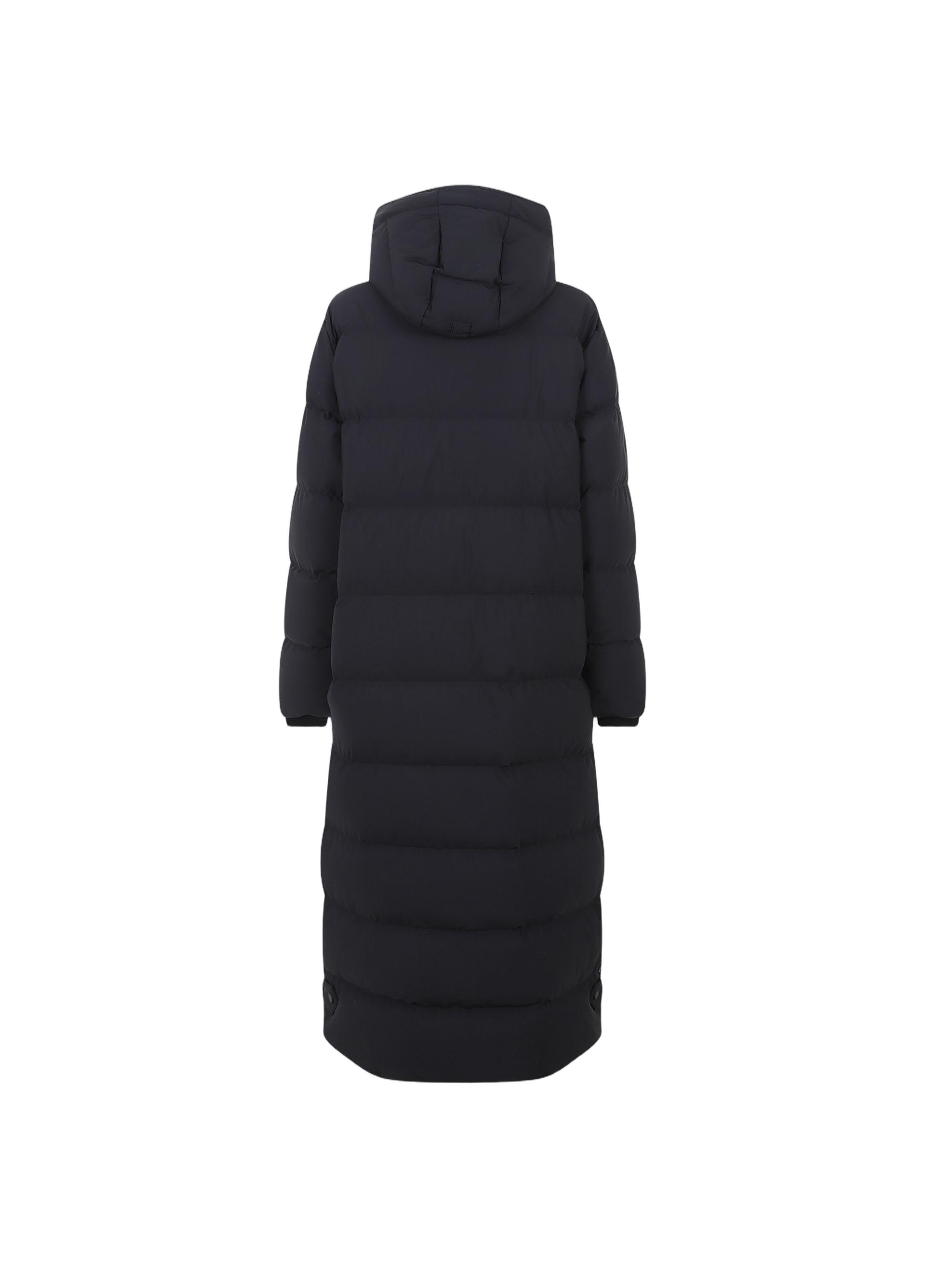 Black Padded Parka With High Collar