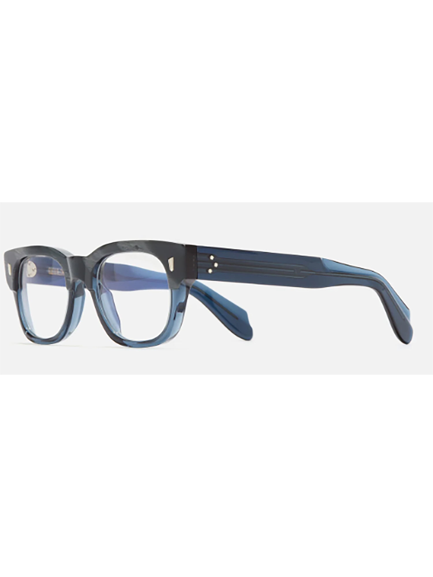 Bold Rectangular Acetate Eyeglasses in Dark and Light Blue Hues