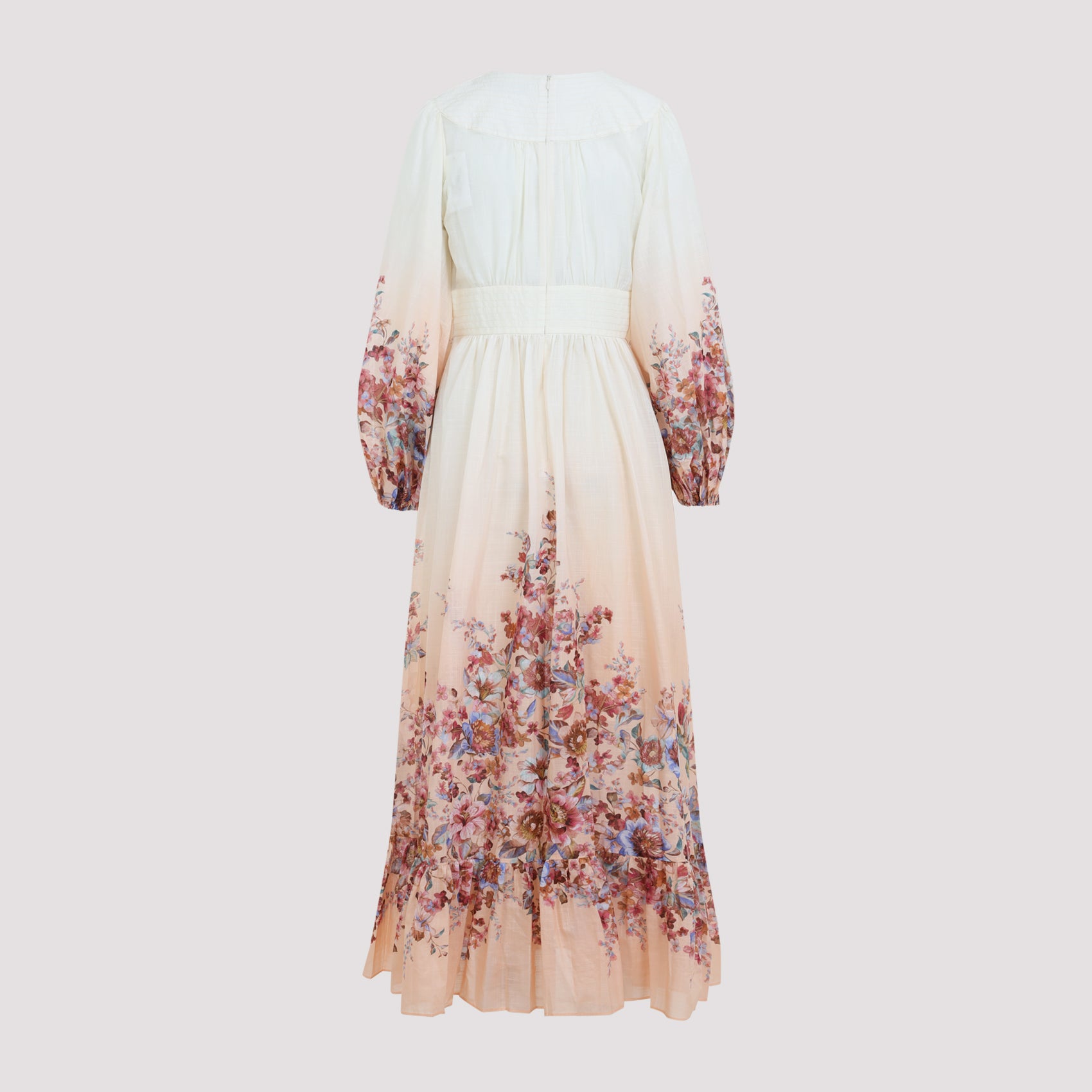 Floral-Print Maxi Dress With Puffed Sleeves